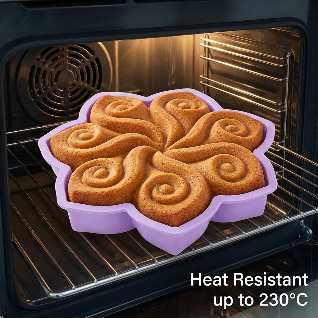 Kitchen Appliances Packages - Large Flower Silicone Cake Mold Spiral