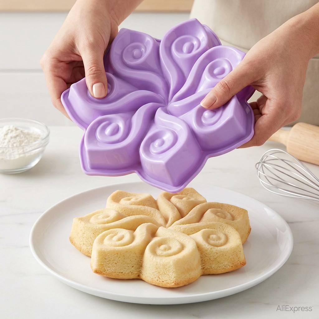 Large Flower Silicone Cake Mol - Kitchen Appliances Packages review and price